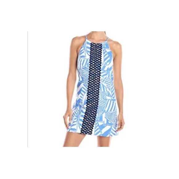 Lilly Pulitzer Annabelle Bay Blue Yacht Sea shift dress - Picture 4 of 5